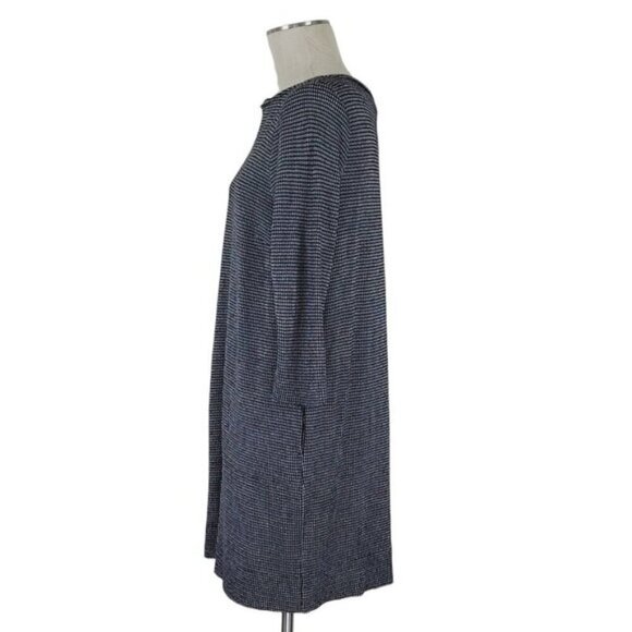 J Jill Shift Dress Size M Petite Pockets Pullover Black White Pattern - Picture 2 of 10